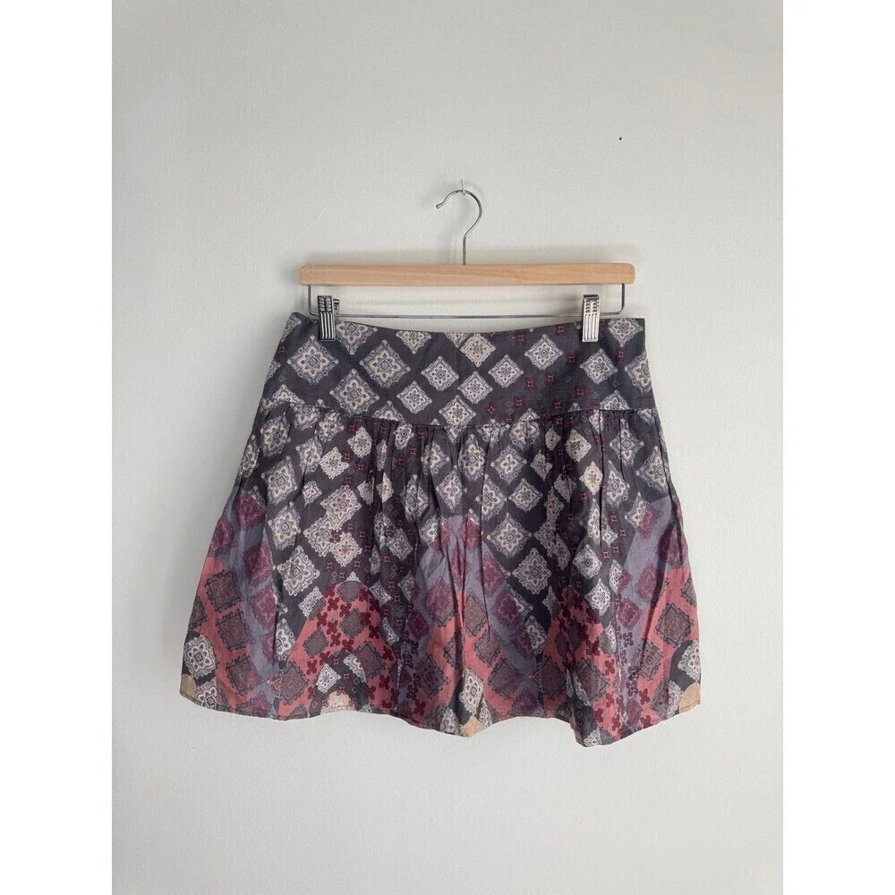 Kimchi Blue Geometric Diamonds Purple Grey Skirt Size Small - Picture 1 of 10
